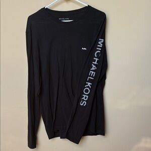 Michael Kors Black Long Sleeve Tee with Logo